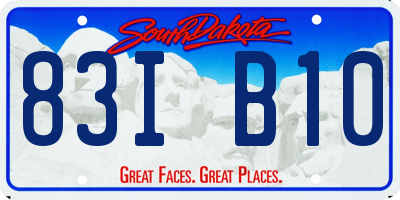 SD license plate 83IB10