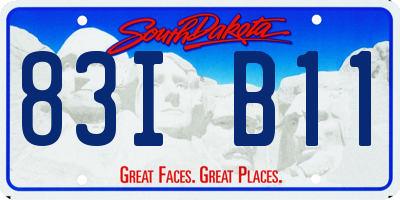 SD license plate 83IB11