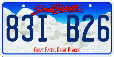 SD license plate 83IB26