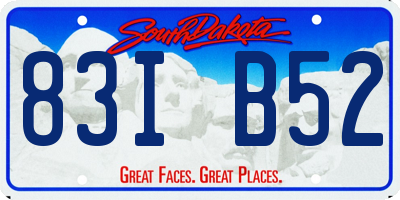 SD license plate 83IB52