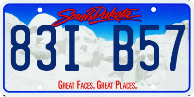 SD license plate 83IB57