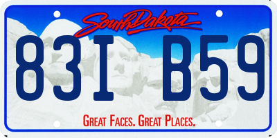 SD license plate 83IB59
