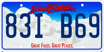 SD license plate 83IB69