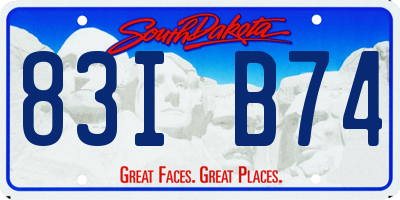 SD license plate 83IB74