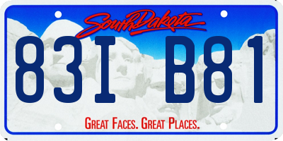 SD license plate 83IB81
