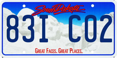 SD license plate 83IC02