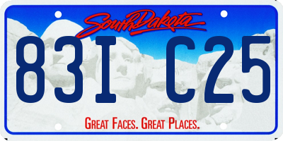 SD license plate 83IC25