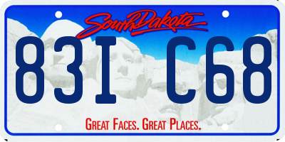 SD license plate 83IC68