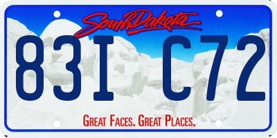 SD license plate 83IC72