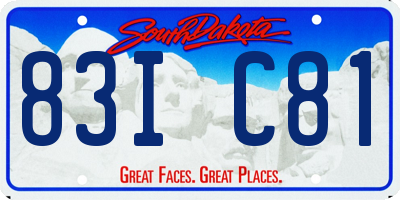 SD license plate 83IC81