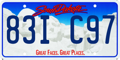 SD license plate 83IC97