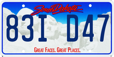SD license plate 83ID47