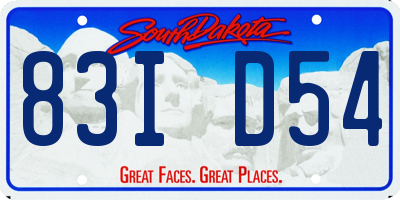 SD license plate 83ID54