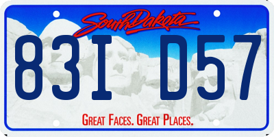 SD license plate 83ID57