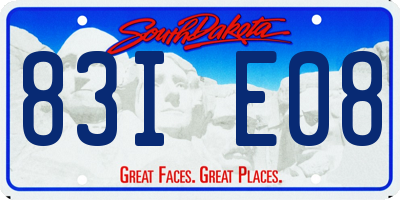 SD license plate 83IE08
