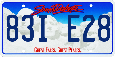 SD license plate 83IE28