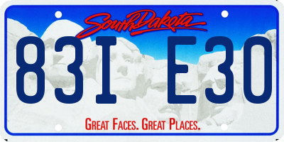 SD license plate 83IE30