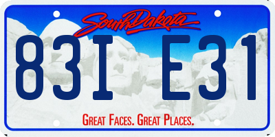 SD license plate 83IE31