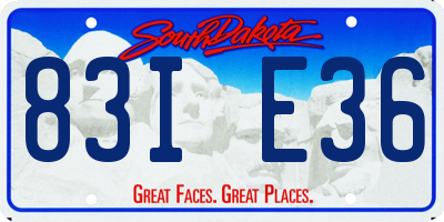 SD license plate 83IE36