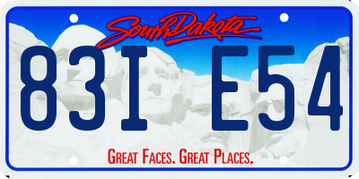 SD license plate 83IE54