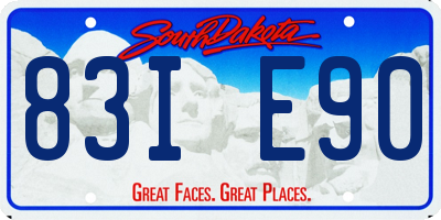 SD license plate 83IE90
