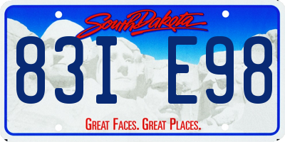 SD license plate 83IE98