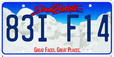 SD license plate 83IF14