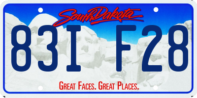 SD license plate 83IF28