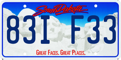 SD license plate 83IF33