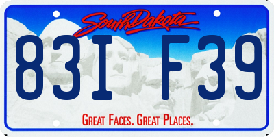 SD license plate 83IF39