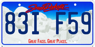 SD license plate 83IF59