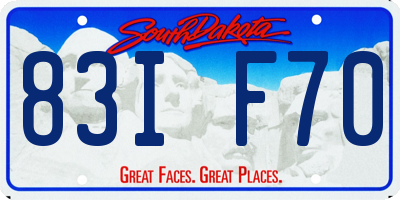 SD license plate 83IF70