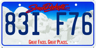 SD license plate 83IF76