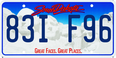 SD license plate 83IF96