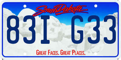 SD license plate 83IG33