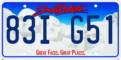 SD license plate 83IG51