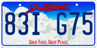 SD license plate 83IG75