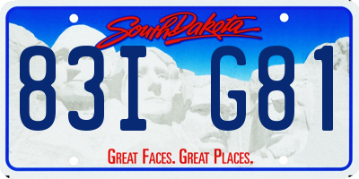 SD license plate 83IG81