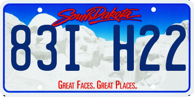 SD license plate 83IH22