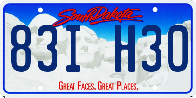 SD license plate 83IH30