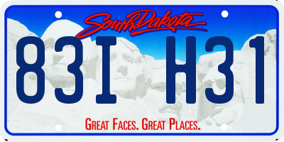 SD license plate 83IH31