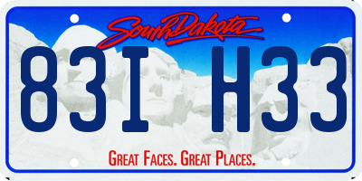 SD license plate 83IH33