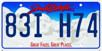 SD license plate 83IH74