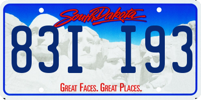 SD license plate 83II93