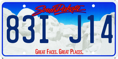 SD license plate 83IJ14