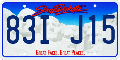 SD license plate 83IJ15