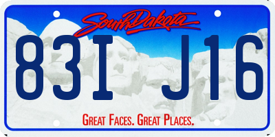 SD license plate 83IJ16
