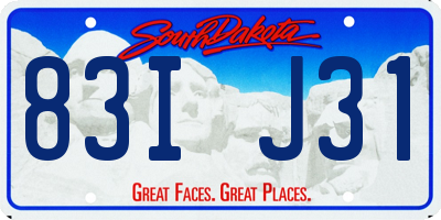 SD license plate 83IJ31
