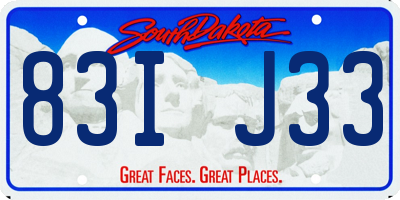 SD license plate 83IJ33