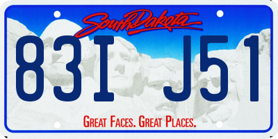 SD license plate 83IJ51